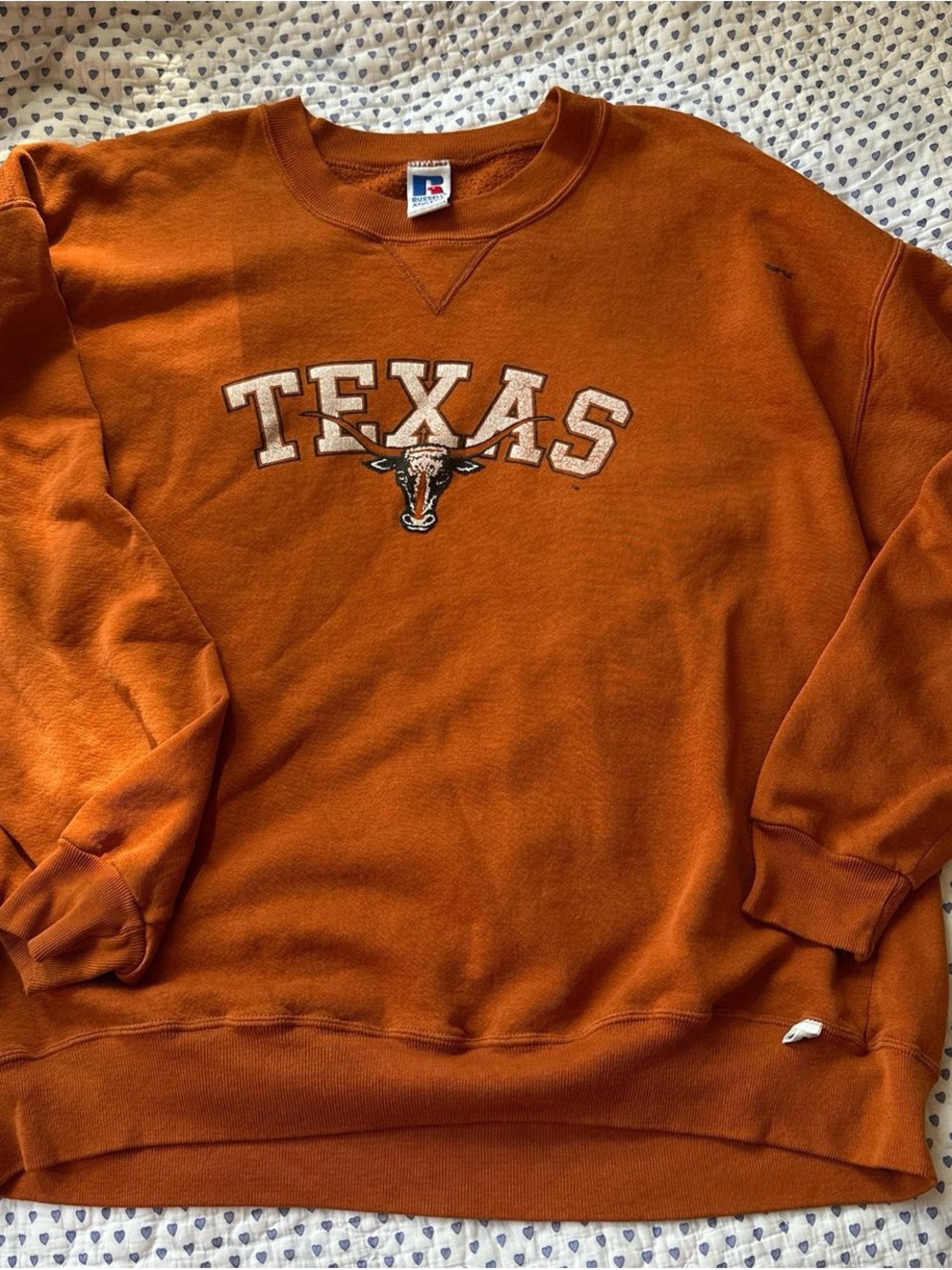 Russell Athletic Vintage Orange Texas Crewneck Sweatshirt